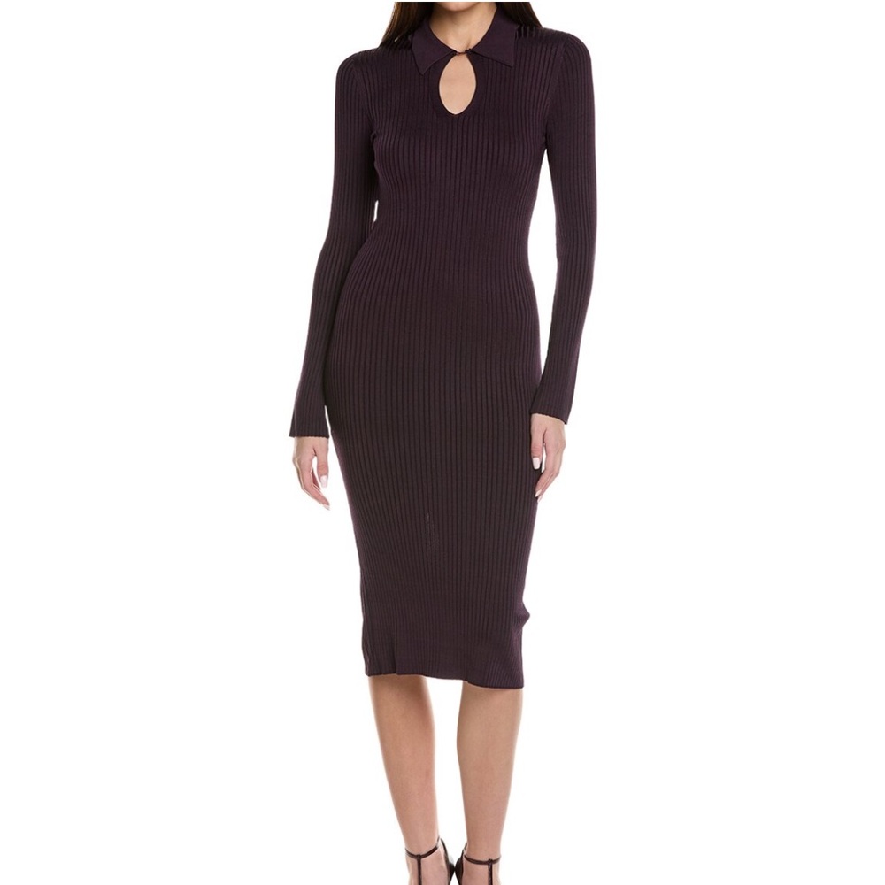 Reiss Long Sleeve Dress in plum color